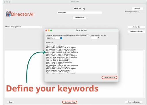 DirectorAI - Define your Keywords
