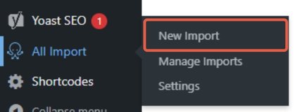 All Import plugin - New Import button