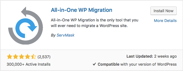 install all-in-one wp migration plugin